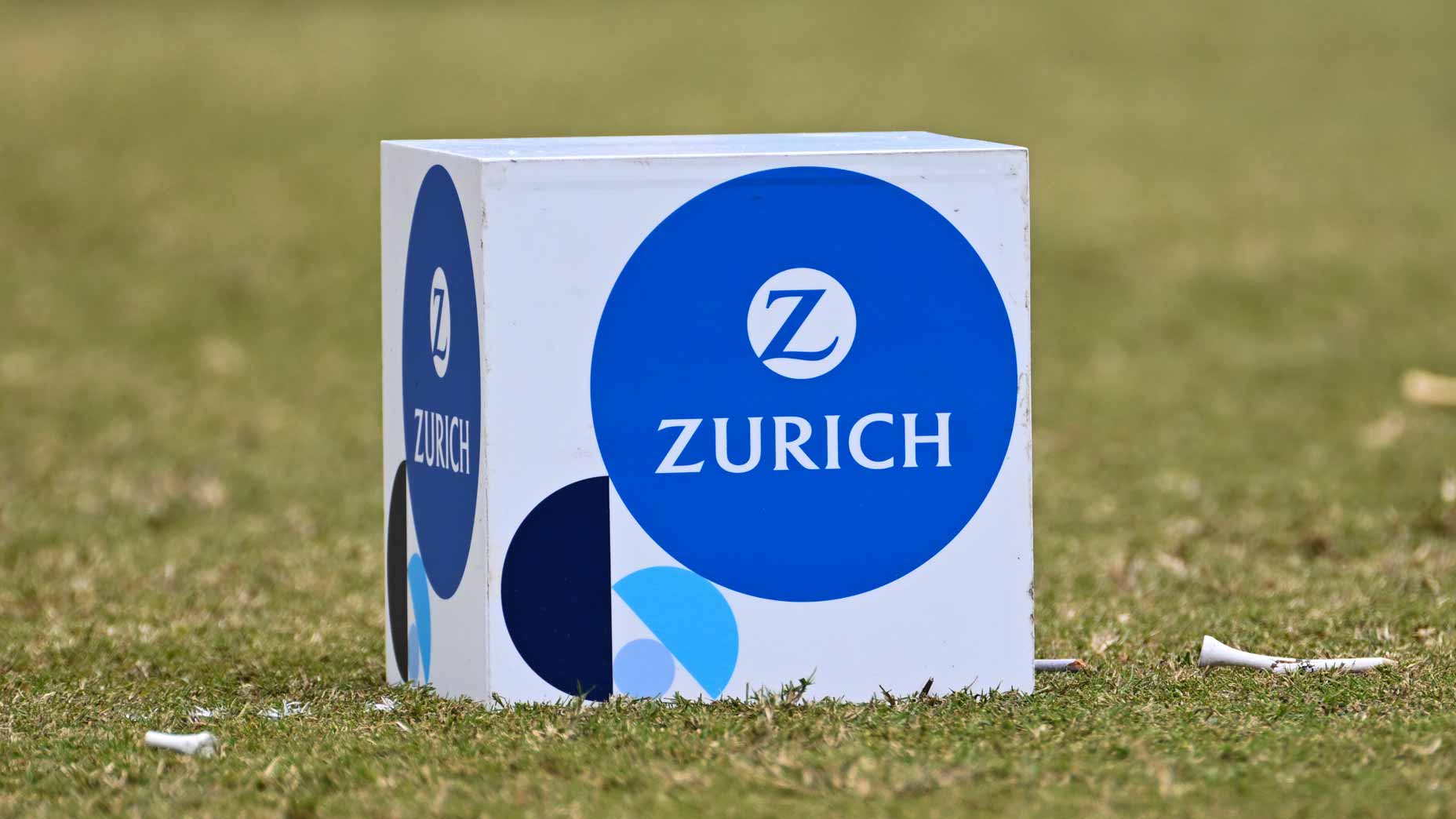 2025 Zurich Classic tee marker pictured during the final round of the Zurich Classic of New Orleans at TPC Louisiana.