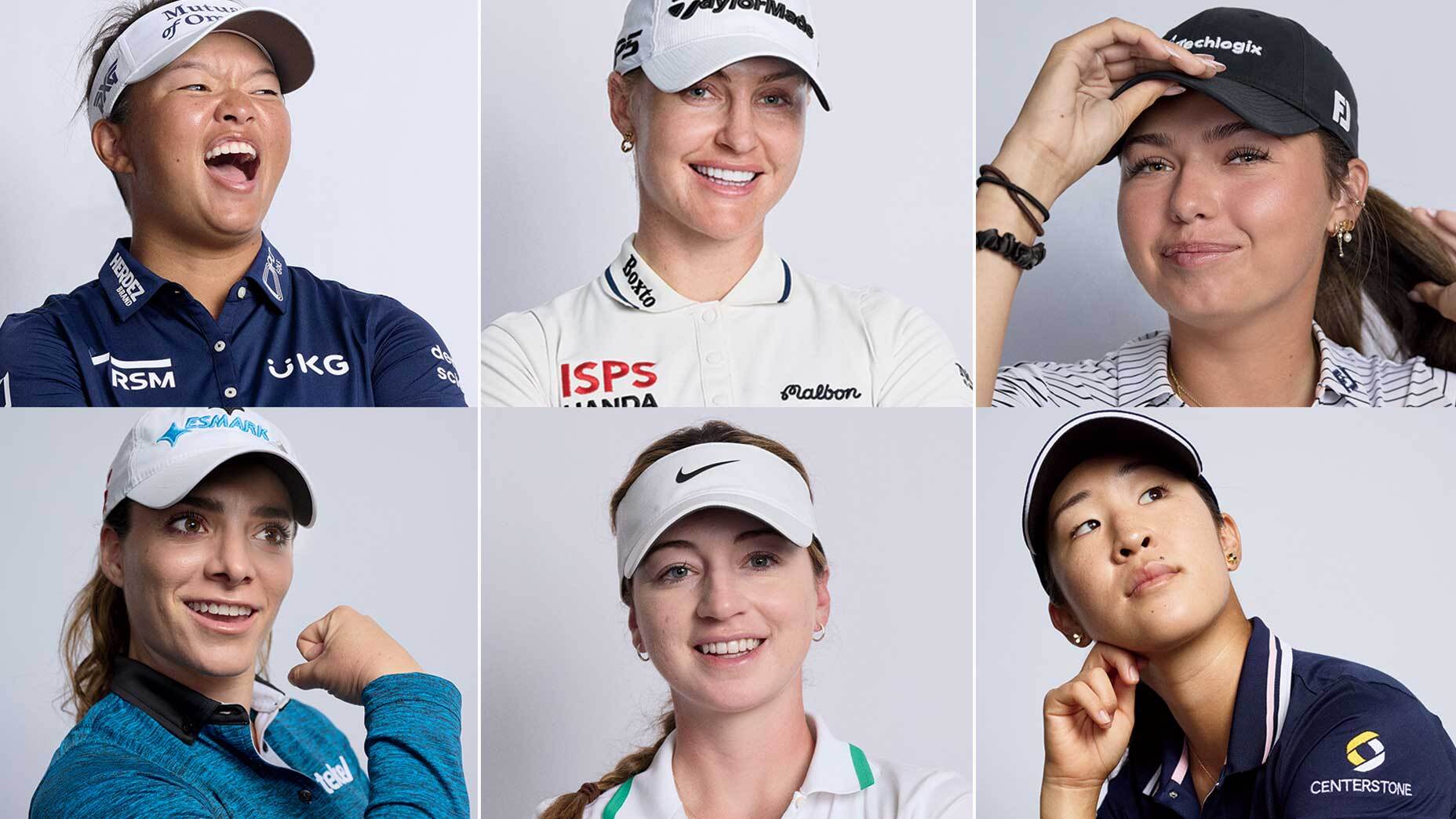 six different lpga players in grid
