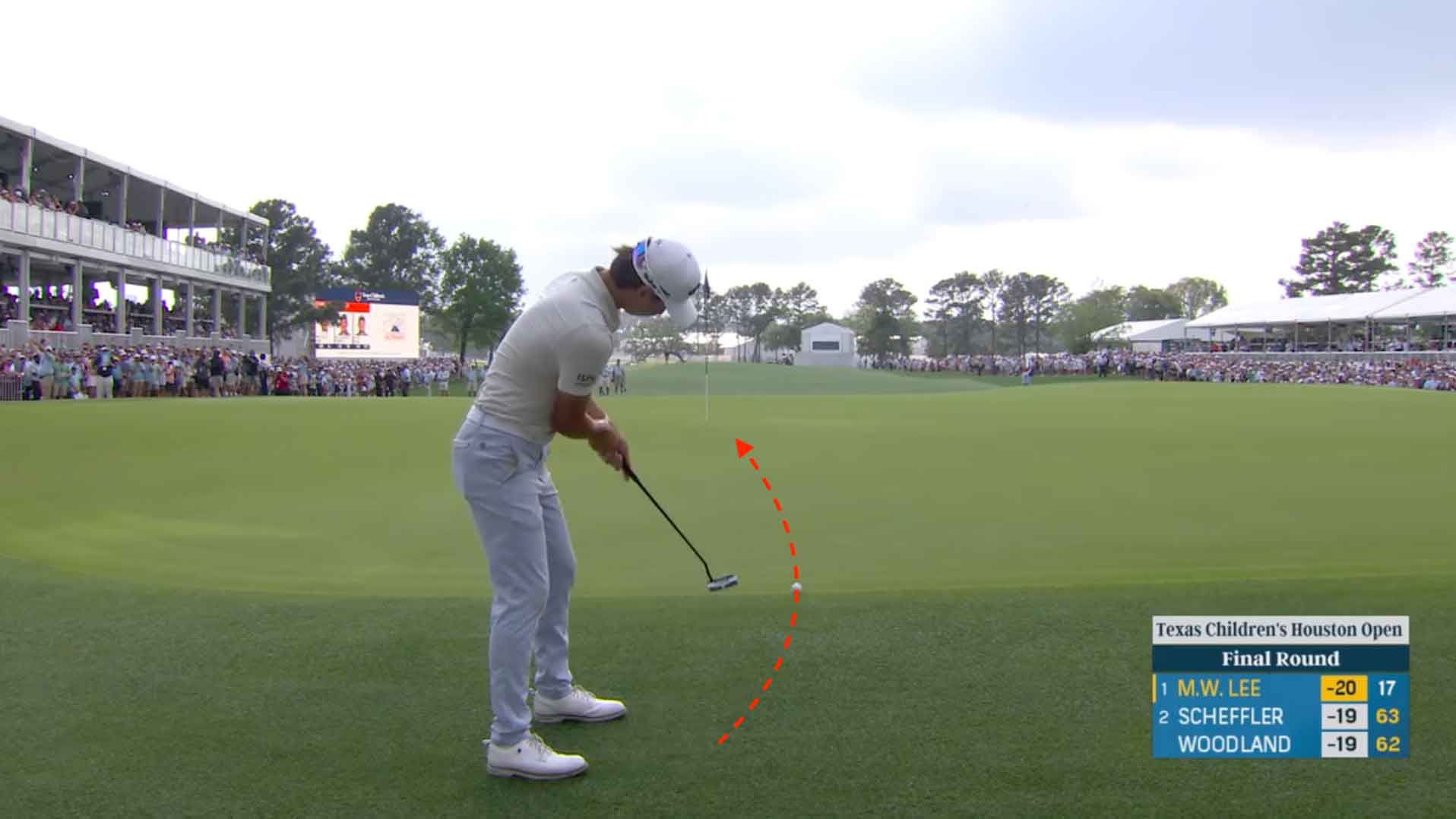 min woo lee's clutch lag putt on 72nd at houston open sunday