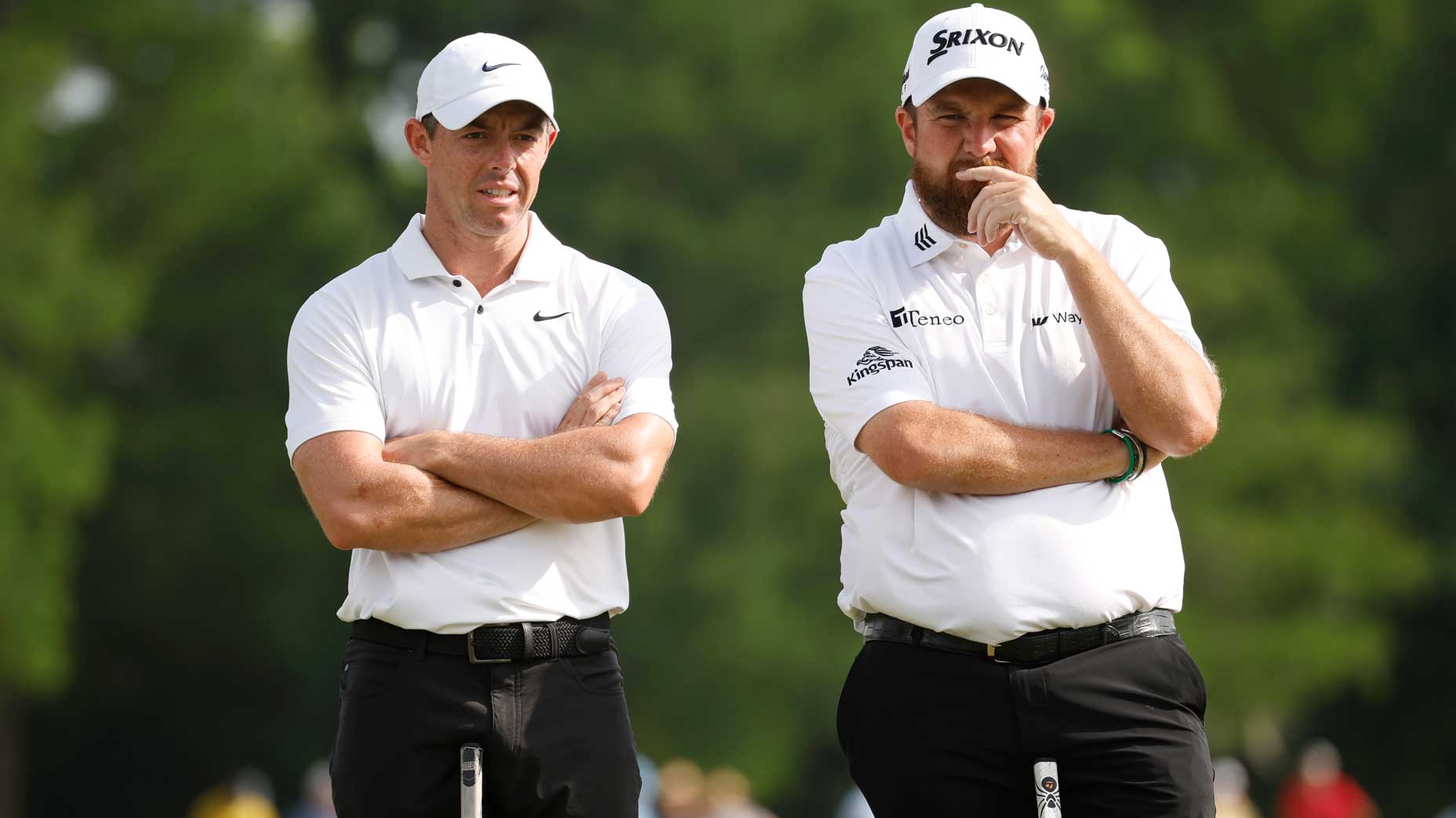 Rory McIlroy and Shane Lowry, betting favorites in the 2025 Zurich Classic odds, pictured during the final round of the 2024 Zurich Classic of New Orleans at TPC Louisiana.
